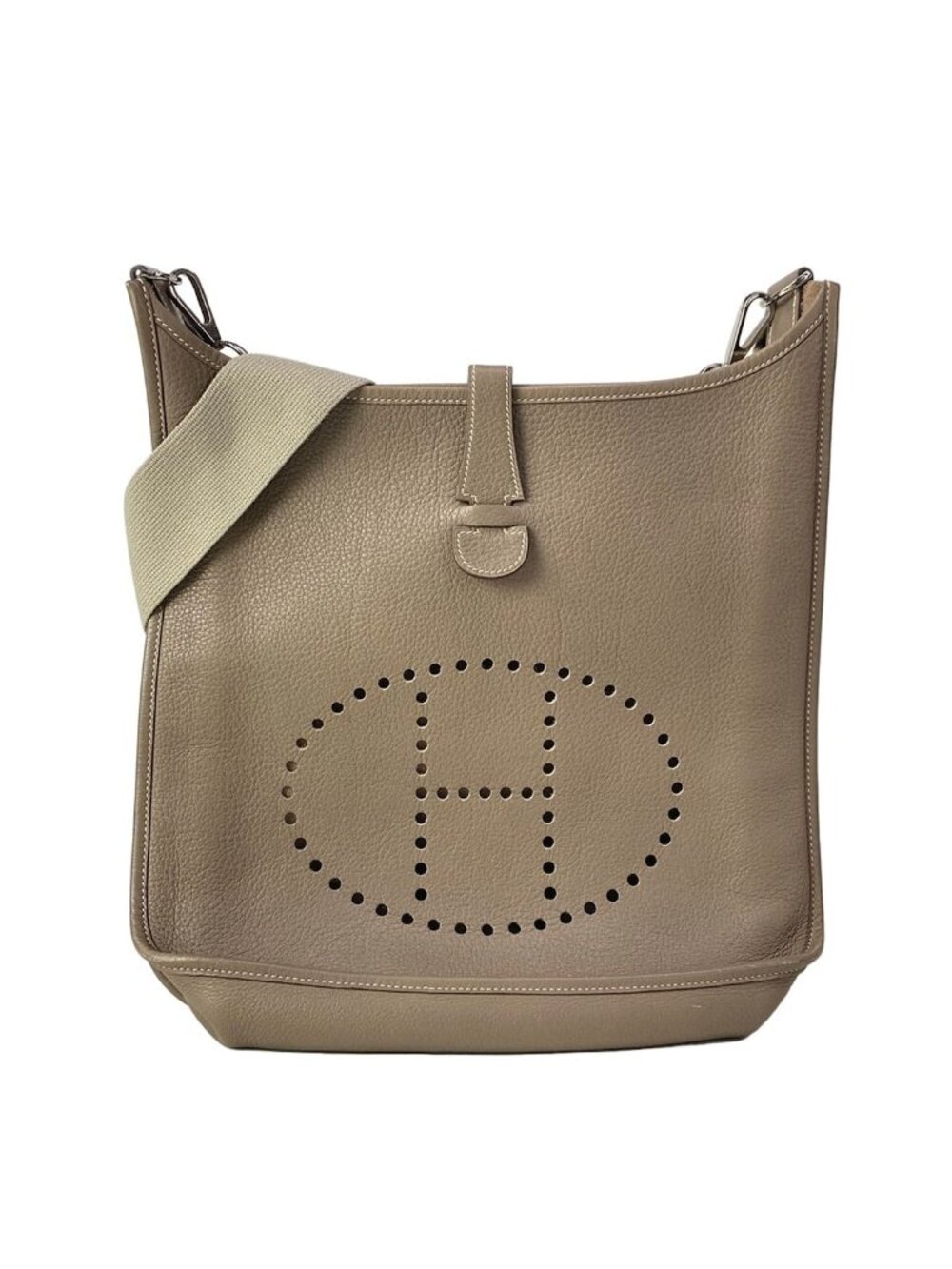 Hermes Shoulder Bag Evelyne GM Etoupe Silver